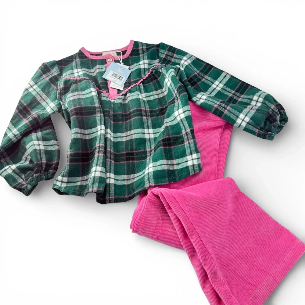 Bundle🛍️ Miki Miette Set Julia Blouse in Ivy & Farrah Flare Corduroy Pants NWT 5